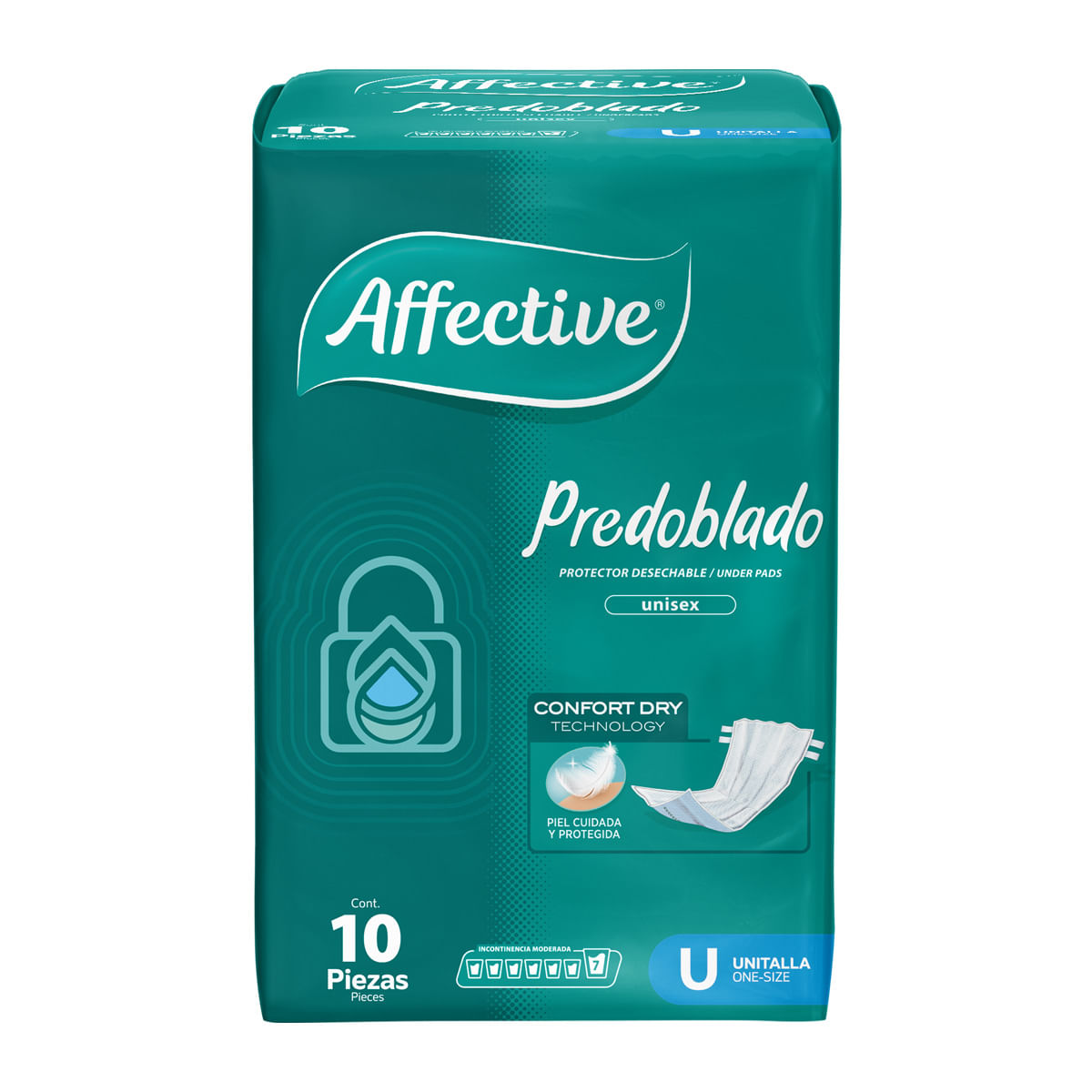 PAÑAL AFFECTIVE PREDOBLADO UNI C/10