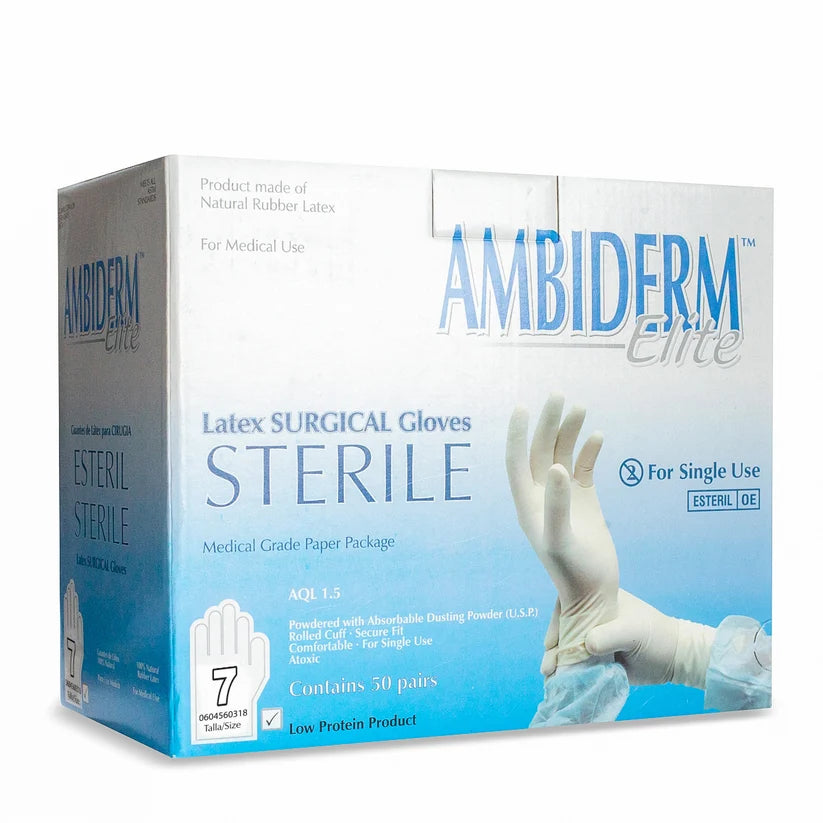 GUANTE AMBIDERM ELITE TALLA 7 M CAJA C/50 *