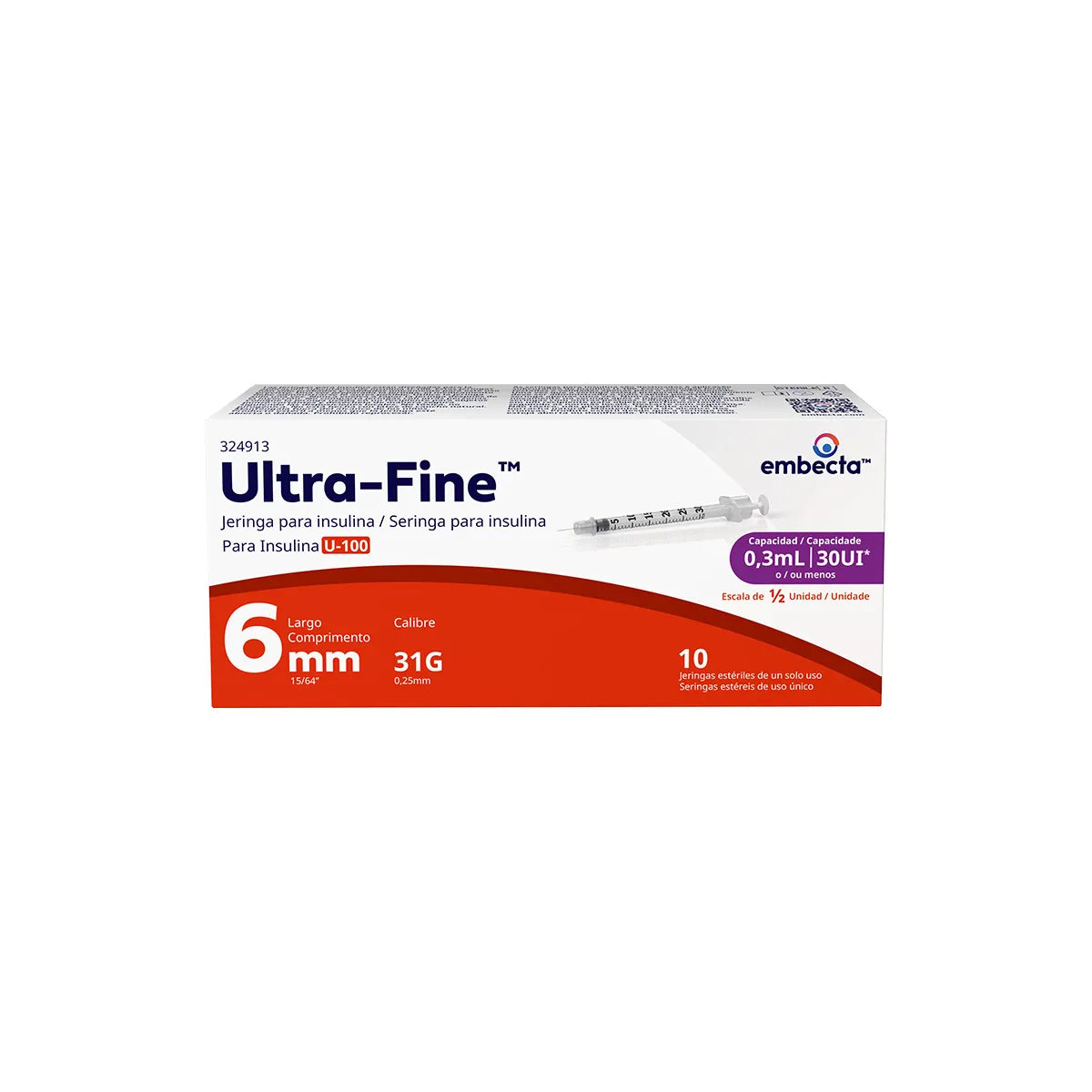 JERINGA BD ULTRA-FINE 0.3ML 31GX6MM C/10