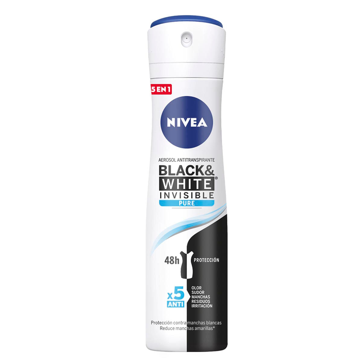 DESODORANTE NIVEA WOM AER BLACK & WHITE PURE 150ML