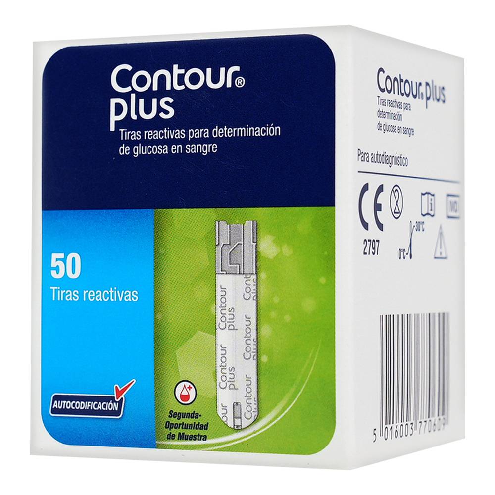 CONTOUR PLUS TIRAS REACTIVAS C/50