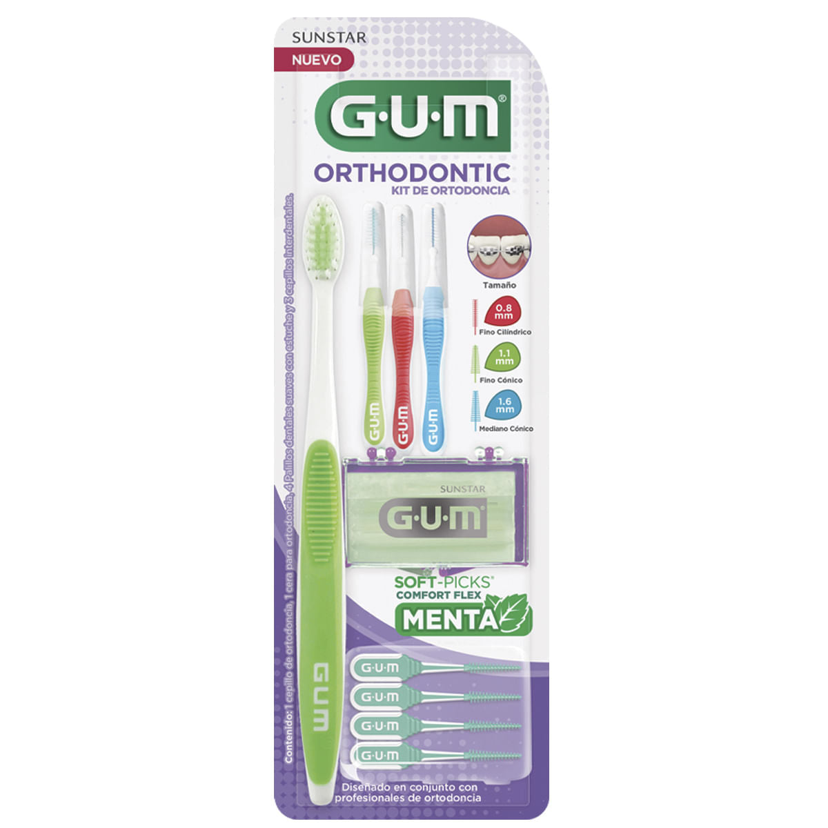 KIT DE ORTODONCIA GUM + CEPILLO C/6 *