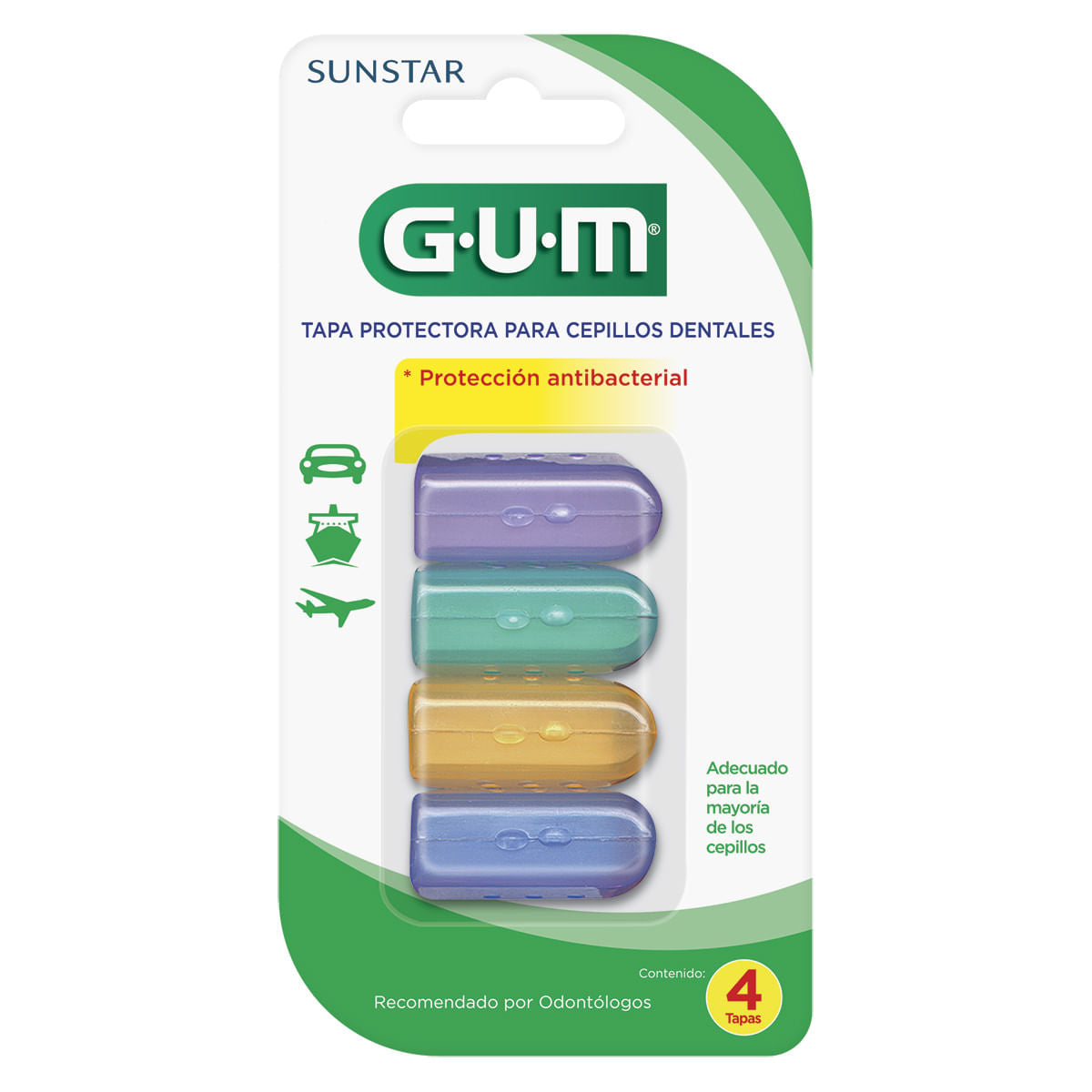 CAPUCHONES GUM P/CEPILLO DENTAL C/4