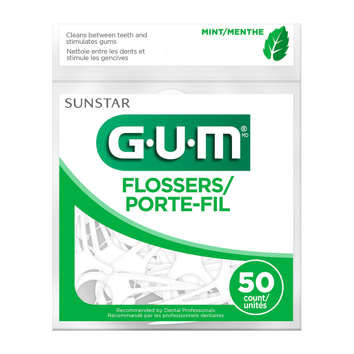 PALILLOS GUM FLOSSERS BLANCOS C/50