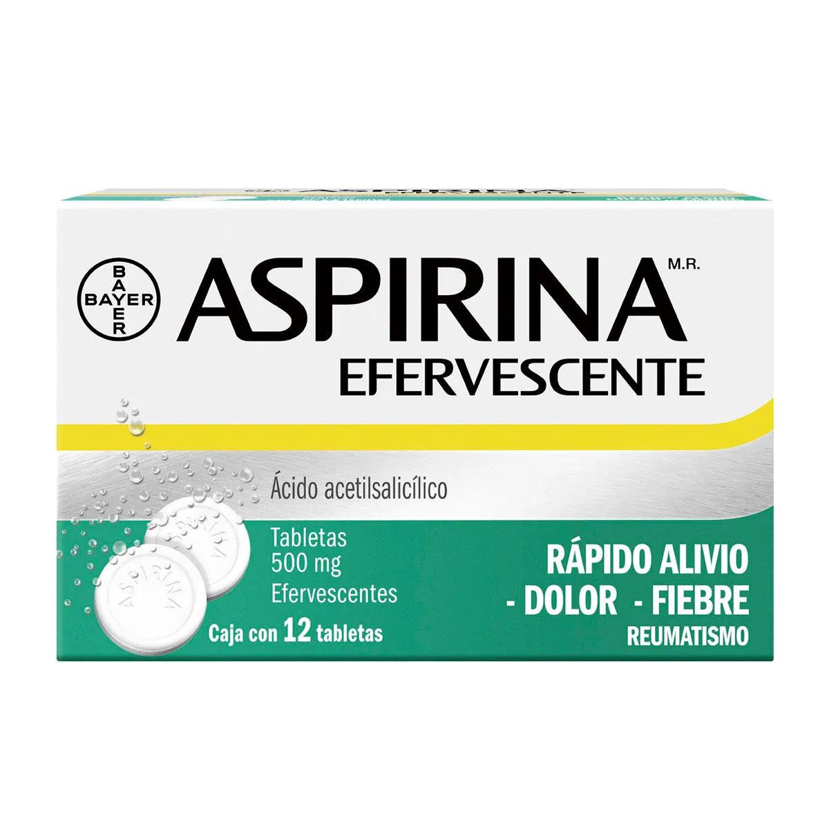 ASPIRINA EFERV 500MG TABLETAS C/12
