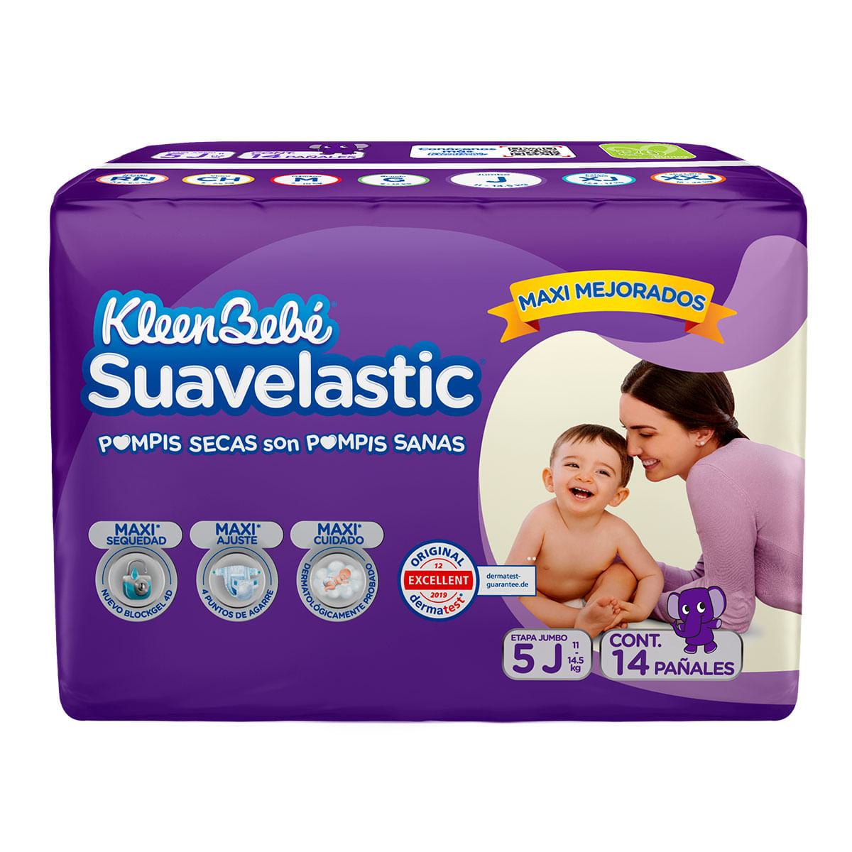 PAÑAL KBB SUAVELASTIC E5 JUMBO C/14 *