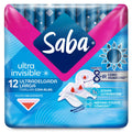 TOALLAS SANITARIAS SABA INVISIBLE LARGA ALAS C/12