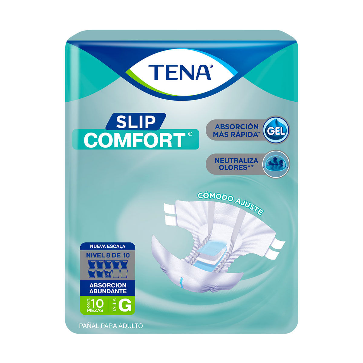 PAÑAL TENA SLIP COMFORT GRANDE C/10