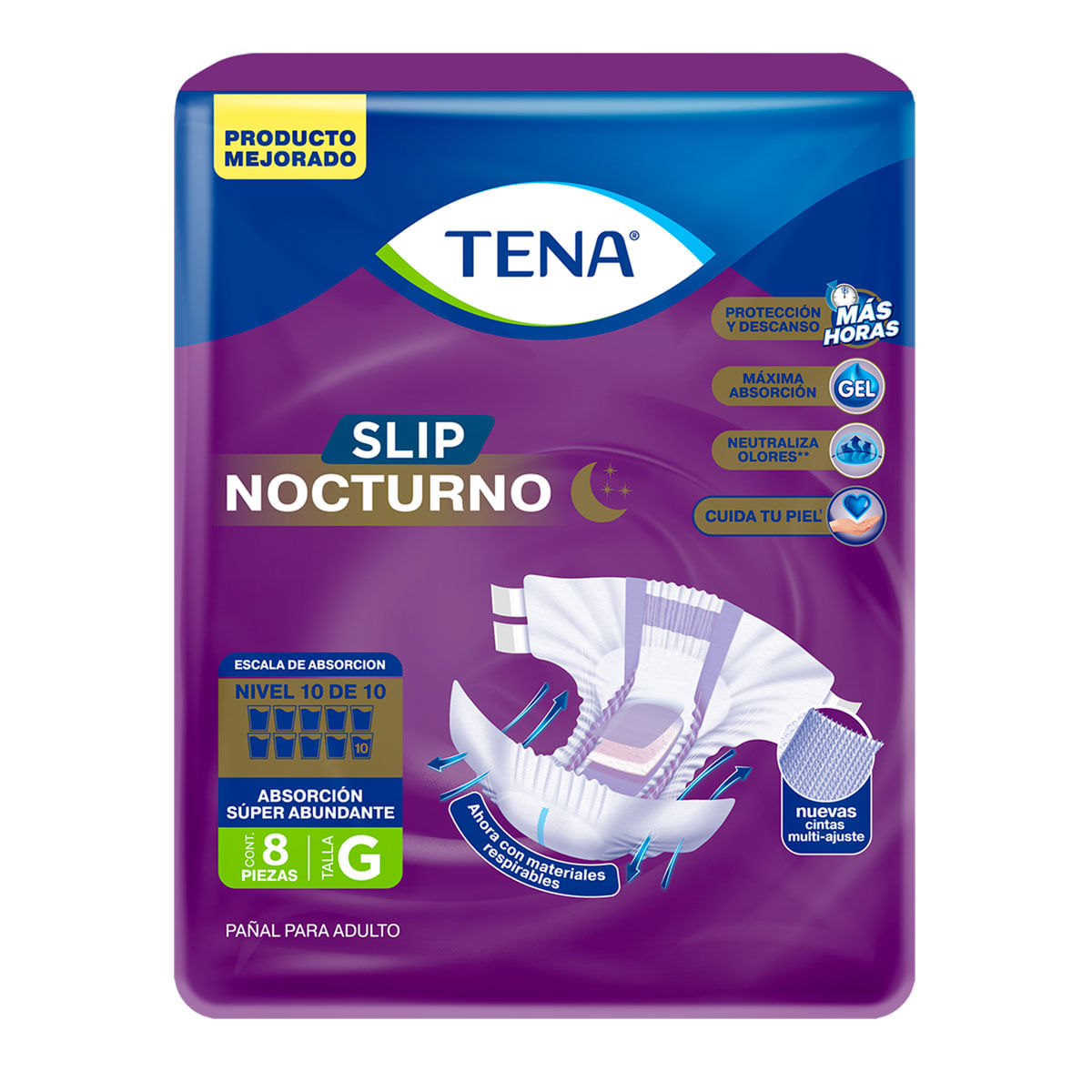 PAÑAL TENA SLIP NOCTURNO GRANDE C/8 *