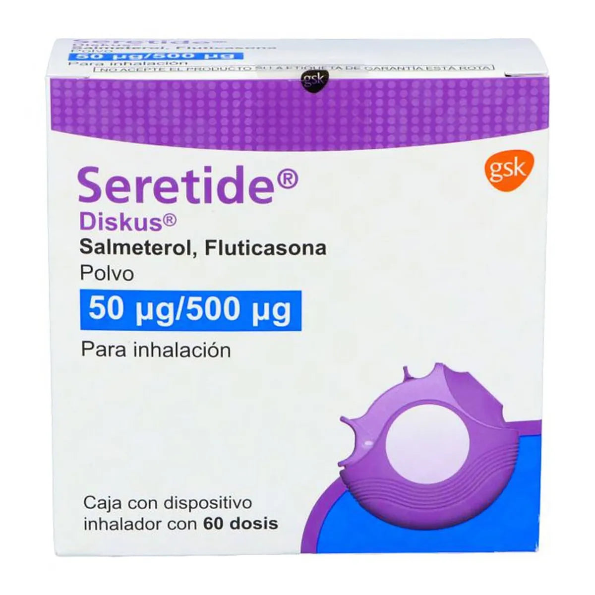 SERETIDE DISKUS 50/500MCG INHALACION 60 DOSIS