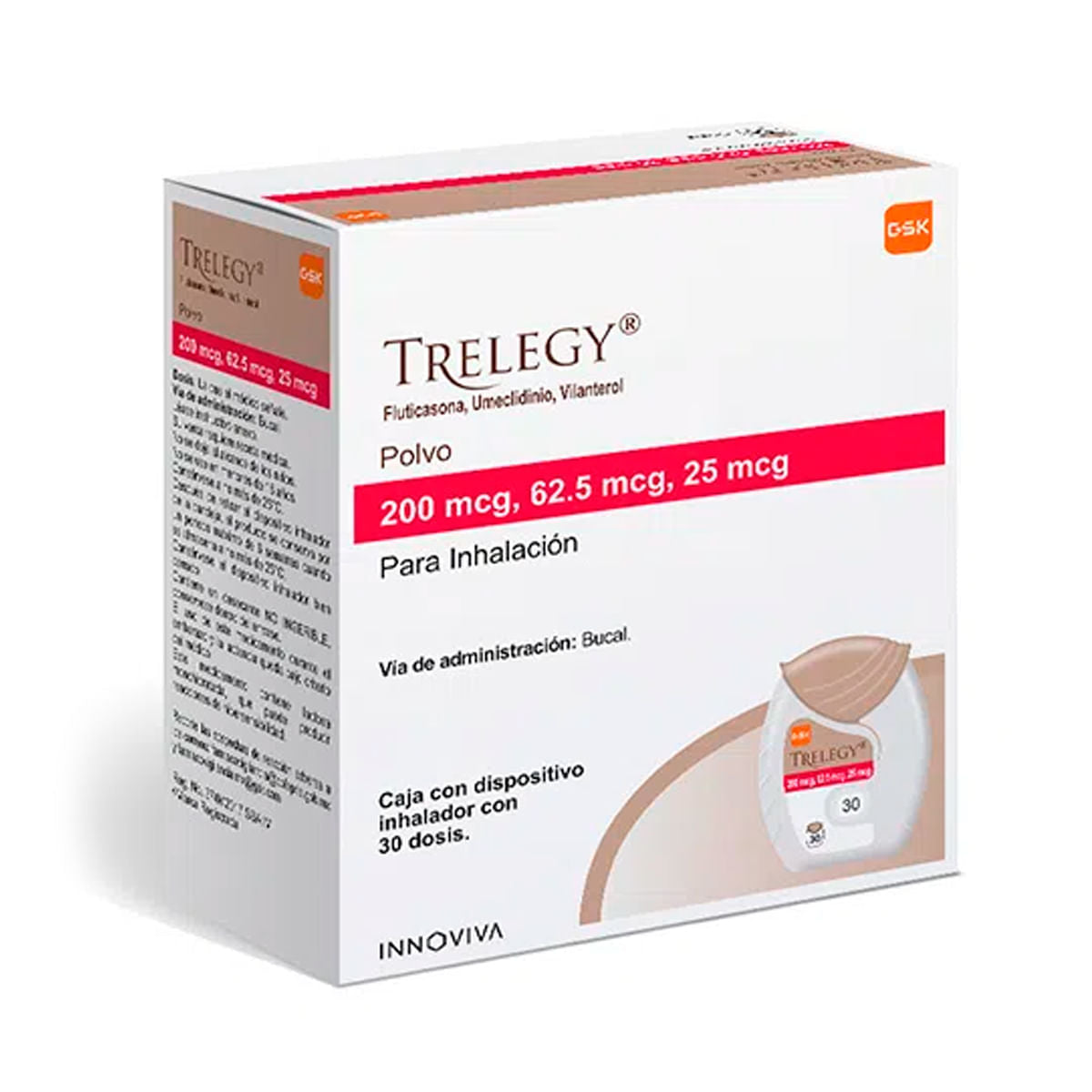 TRELEGY 200/62.5/25MCG POLVO C/30 DOSIS