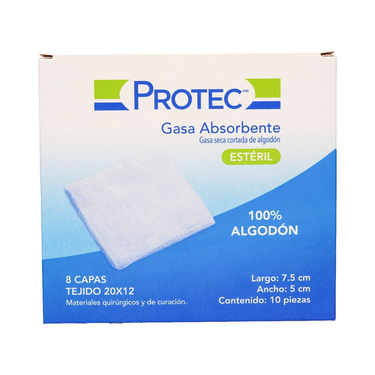 GASA PROTEC ESTERIL 7.5X5CM C/10