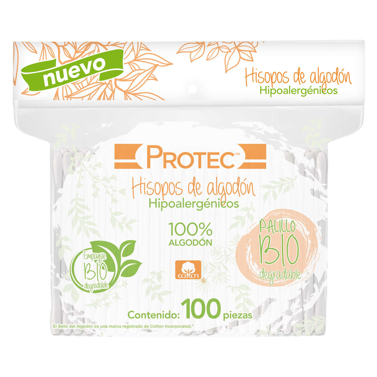 HISOPOS ALGODON PROTEC BOLSA C/100