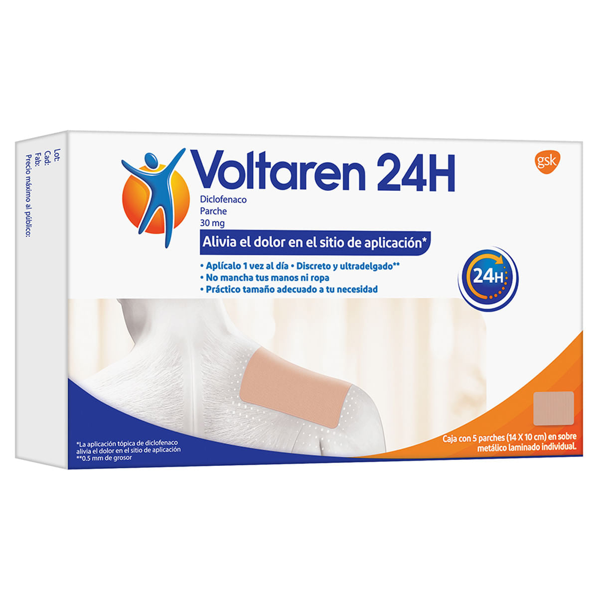 VOLTAREN 24H 30MG PARCHES C/5