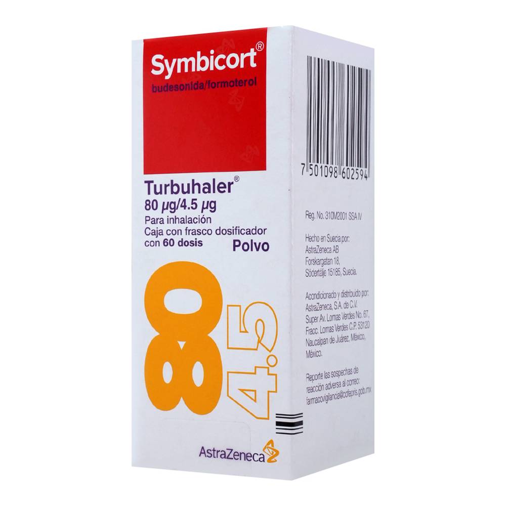 SYMBICORT 80/4.5MCG POLVO 60 DOSIS