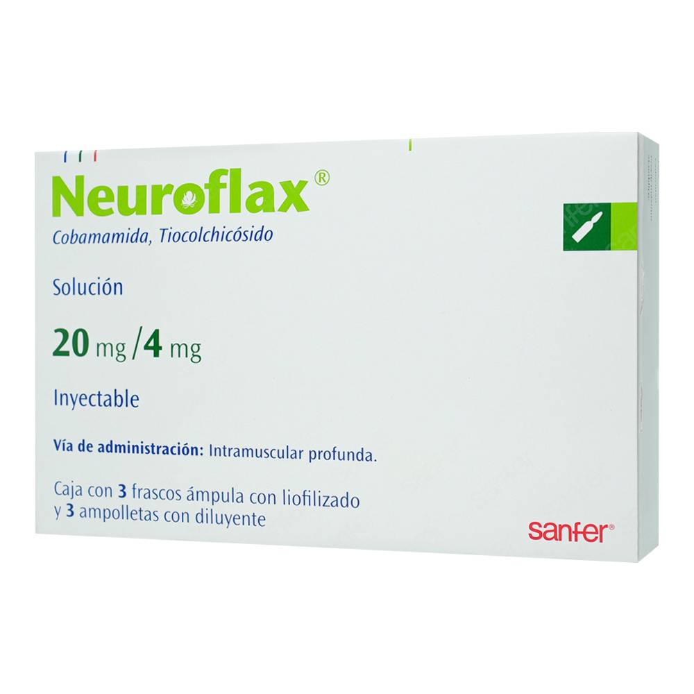 NEUROFLAX 20/4MG SOLUCION INYECTABLE C/3