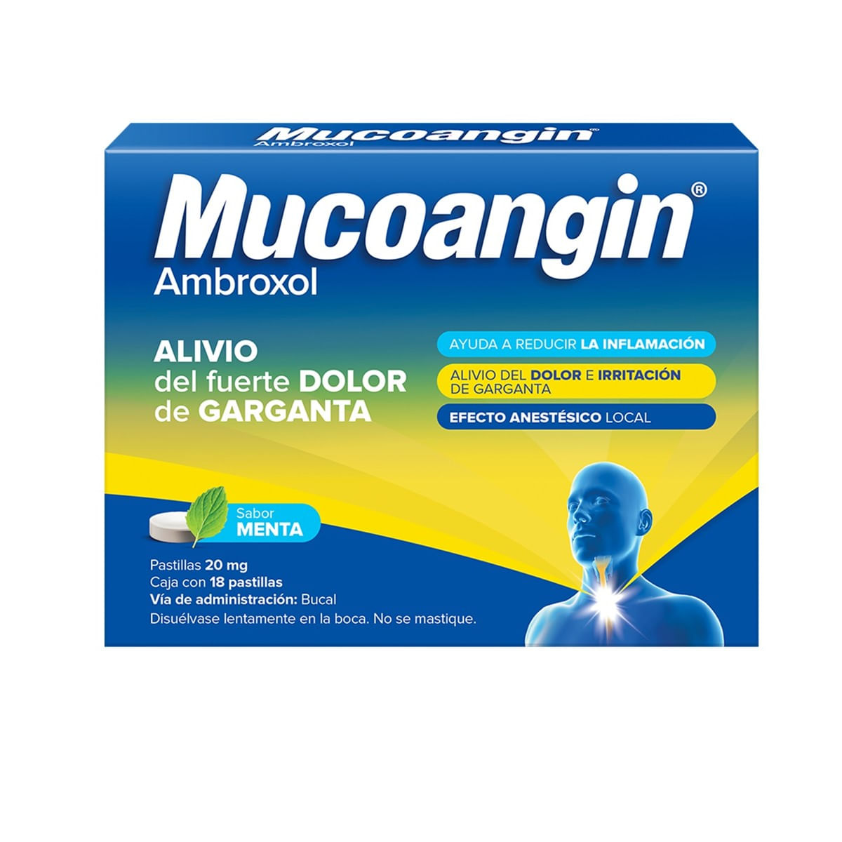 MUCOANGIN 20MG PAST C/18 (MENTA)