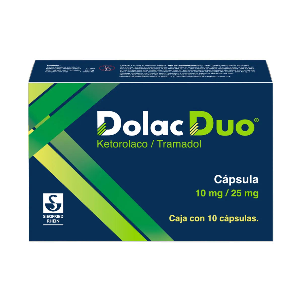 DOLAC DUO 10MG/25MG CAPSULAS C/10