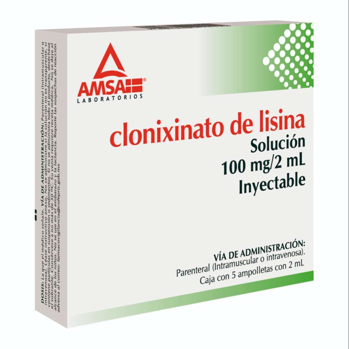 CLONIXINATO DE LISINA AMSA 100MG/2ML INYECTABLE C/5 (GI)