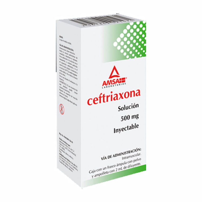 CEFTRIAXONA IM AMSA 500MG INYECTABLE C/1 (GI)
