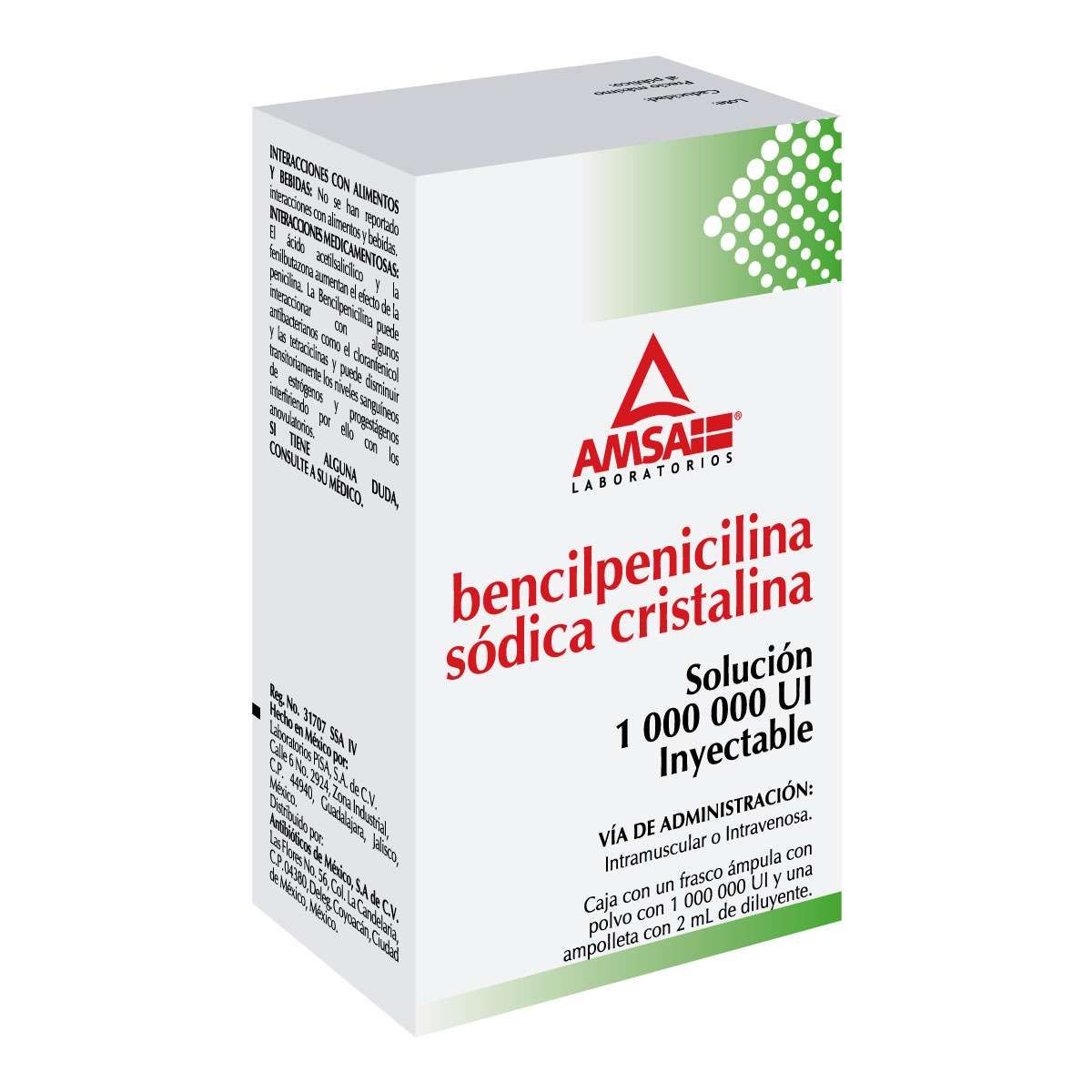 BENCILPENICILINA AMSA 1 000 000 UI INYECTABLE C/1 (GI)