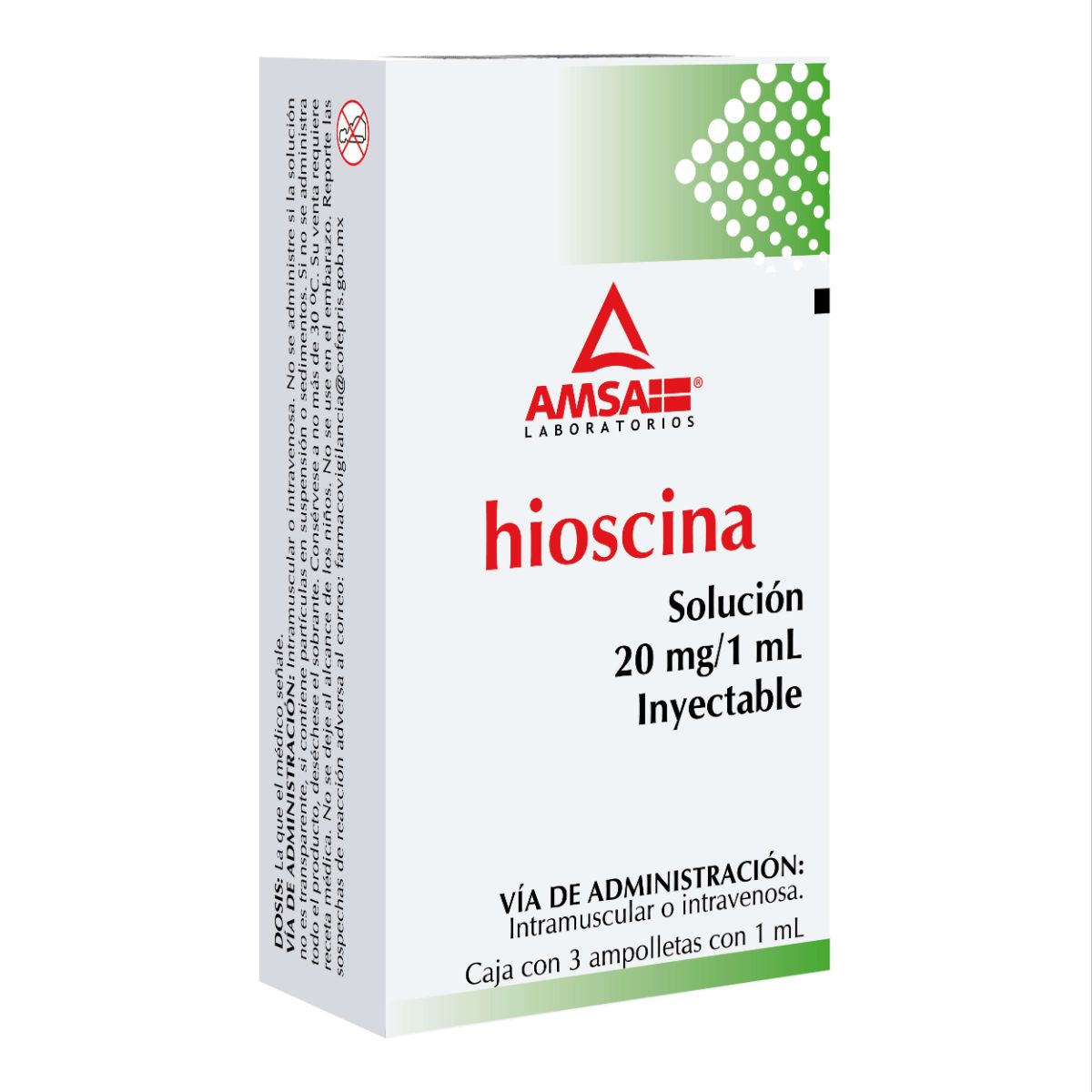 HIOSCINA AMSA 20MG/1ML AMP C/3 (GI)