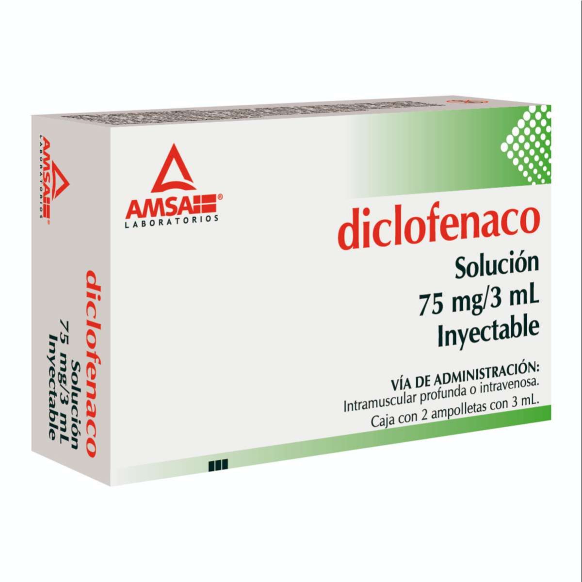 DICLOFENACO AMSA 75MG/3ML INYECTABLE C/2 (GI)