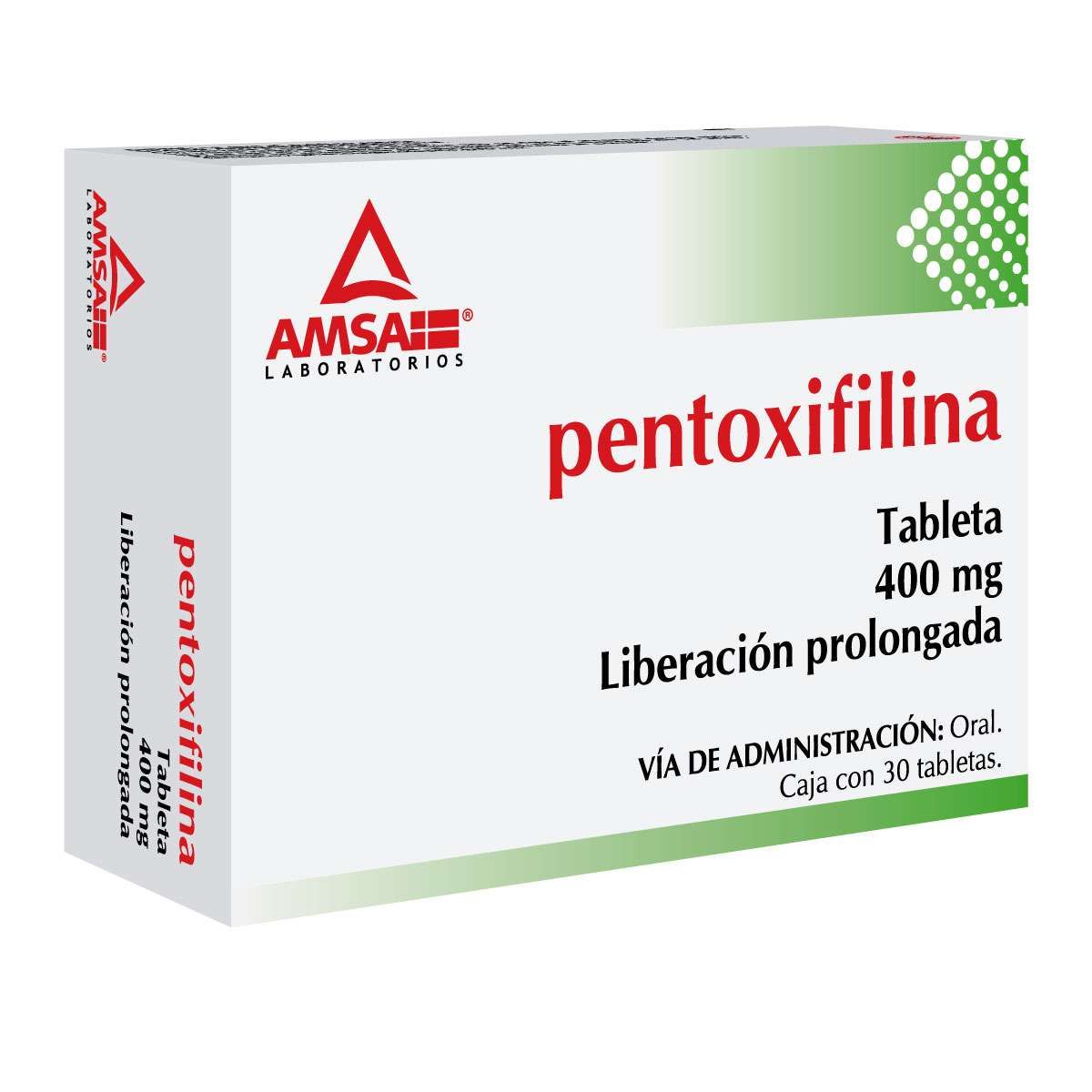 PENTOXIFILINA AMSA 400MG TABLETAS C/30 (GI)