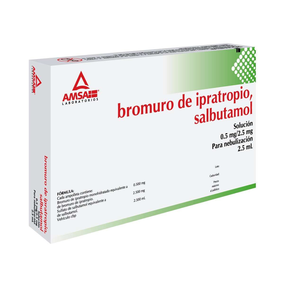 IPRATROPIO/SALBUTAMOL AMSA 0.5/2.5MG AMP C/10 (GI)