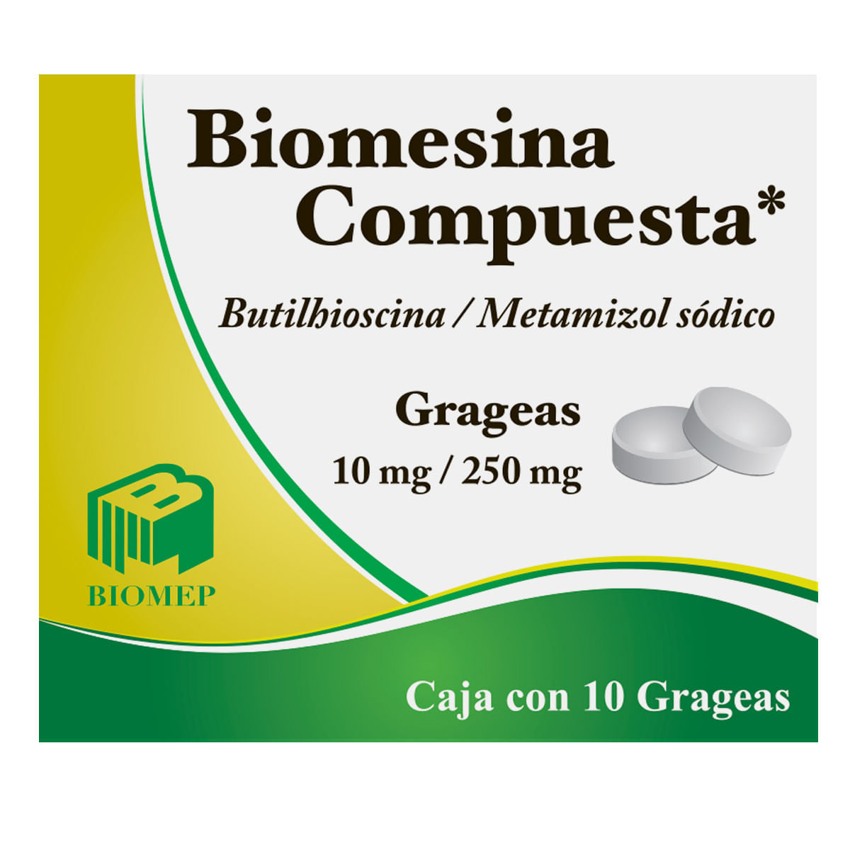 BIOMESINA COMP 10/250MG GRAGEAS C/10 (GI)