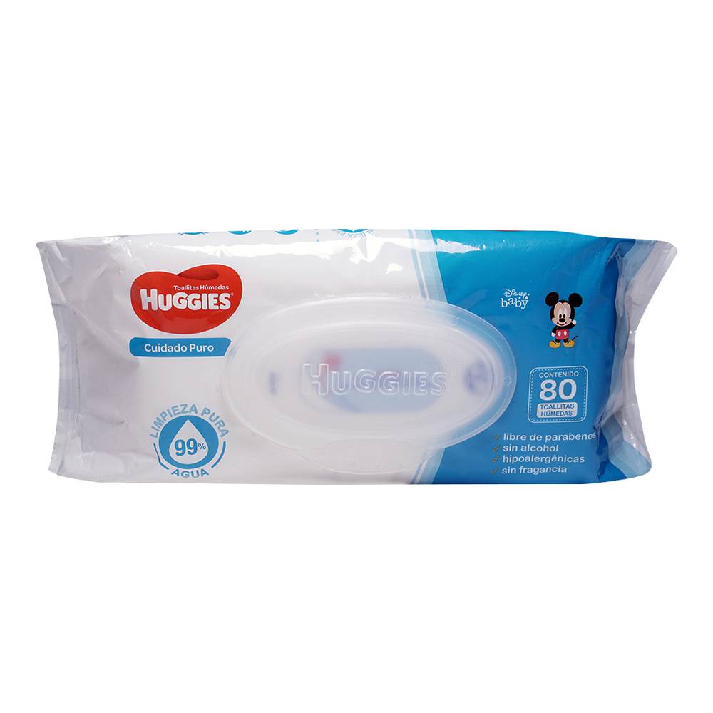 TOALLAS HUMEDAS HUGGIES CUIDADO PURO S/ARO C/80