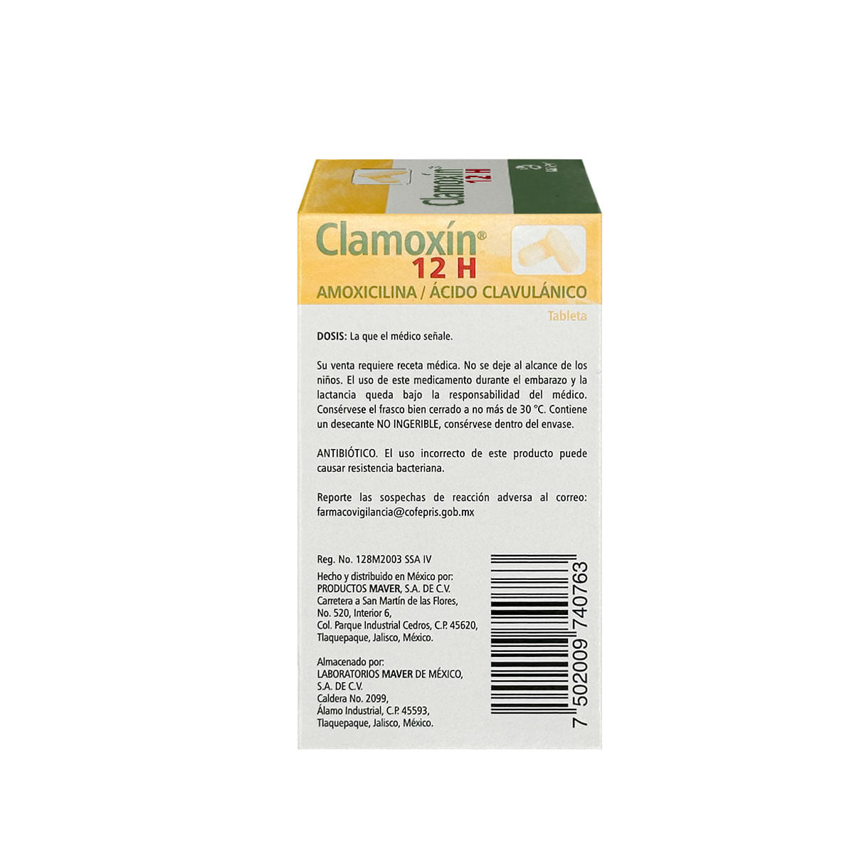 CLAMOXIN 12H 875/125MG TABLETAS C/10 (GI)