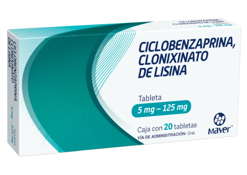 CICLOBENZAPRINA/CLONIXINATO DE LISINA MAVER 5/125MG TAB C/20 (GI)