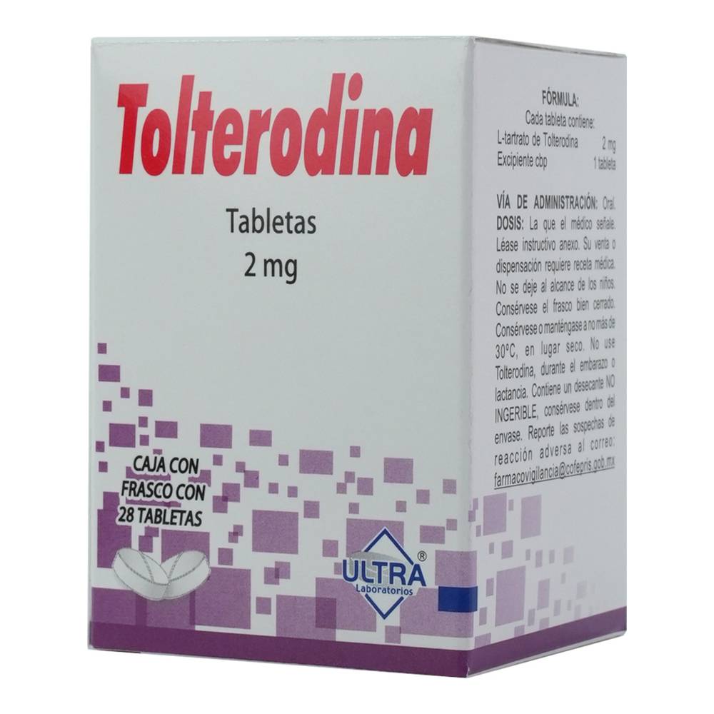 TOLTERODINA ULTRA 2MG TABLETAS C/28 (GI)