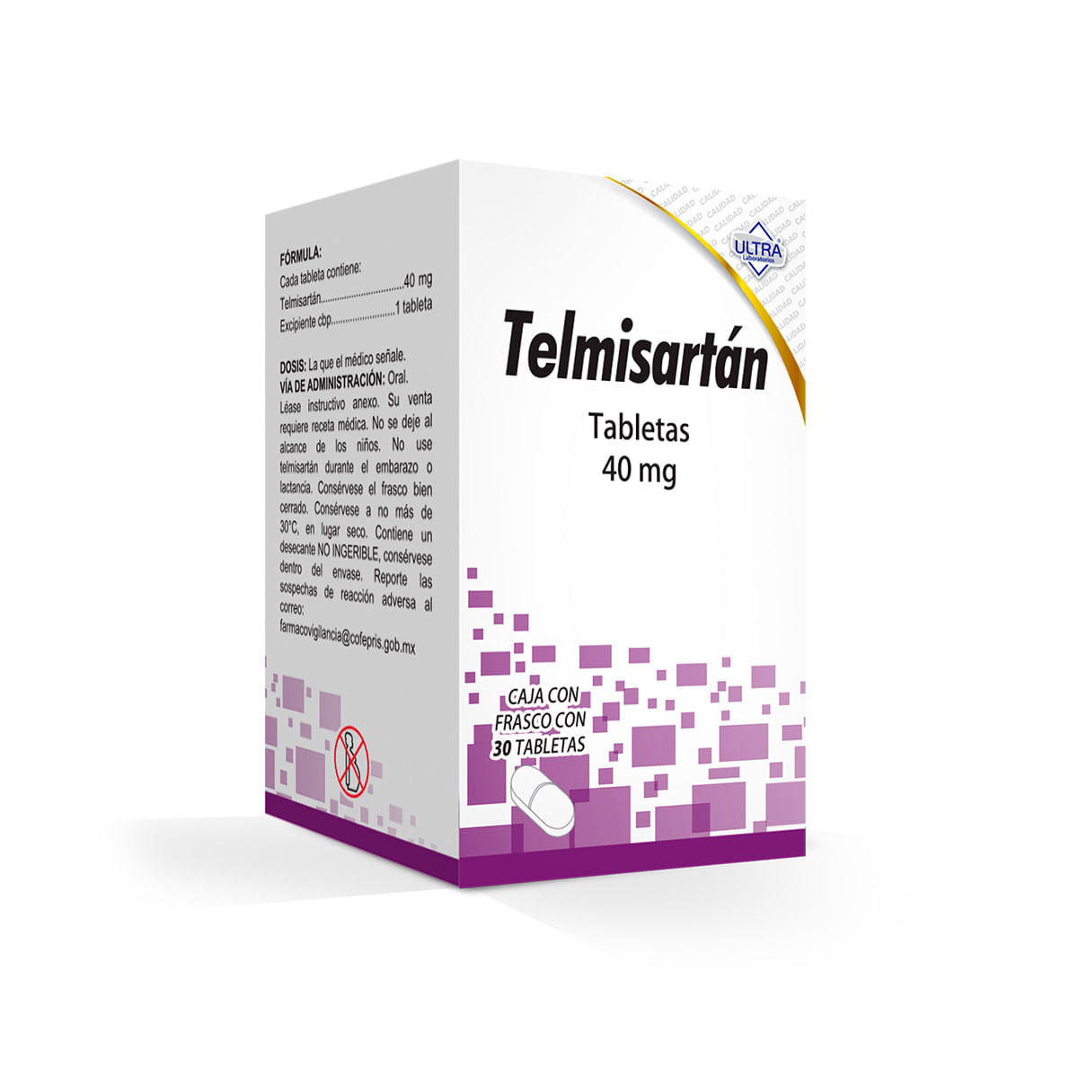 TELMISARTAN ULTRA 40MG TABLETAS C/30 (GI)