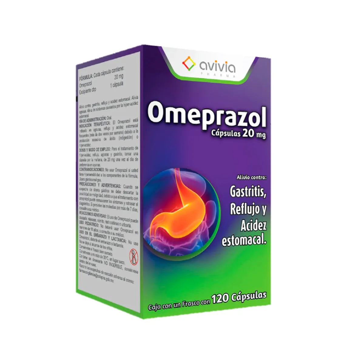 OMEPRAZOL AVIVIA 20MG CAPSULAS C/120 (GI)