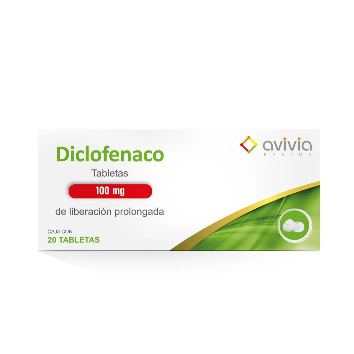DICLOFENACO AVIVIA 100MG TABLETAS LP C/20 (GI)