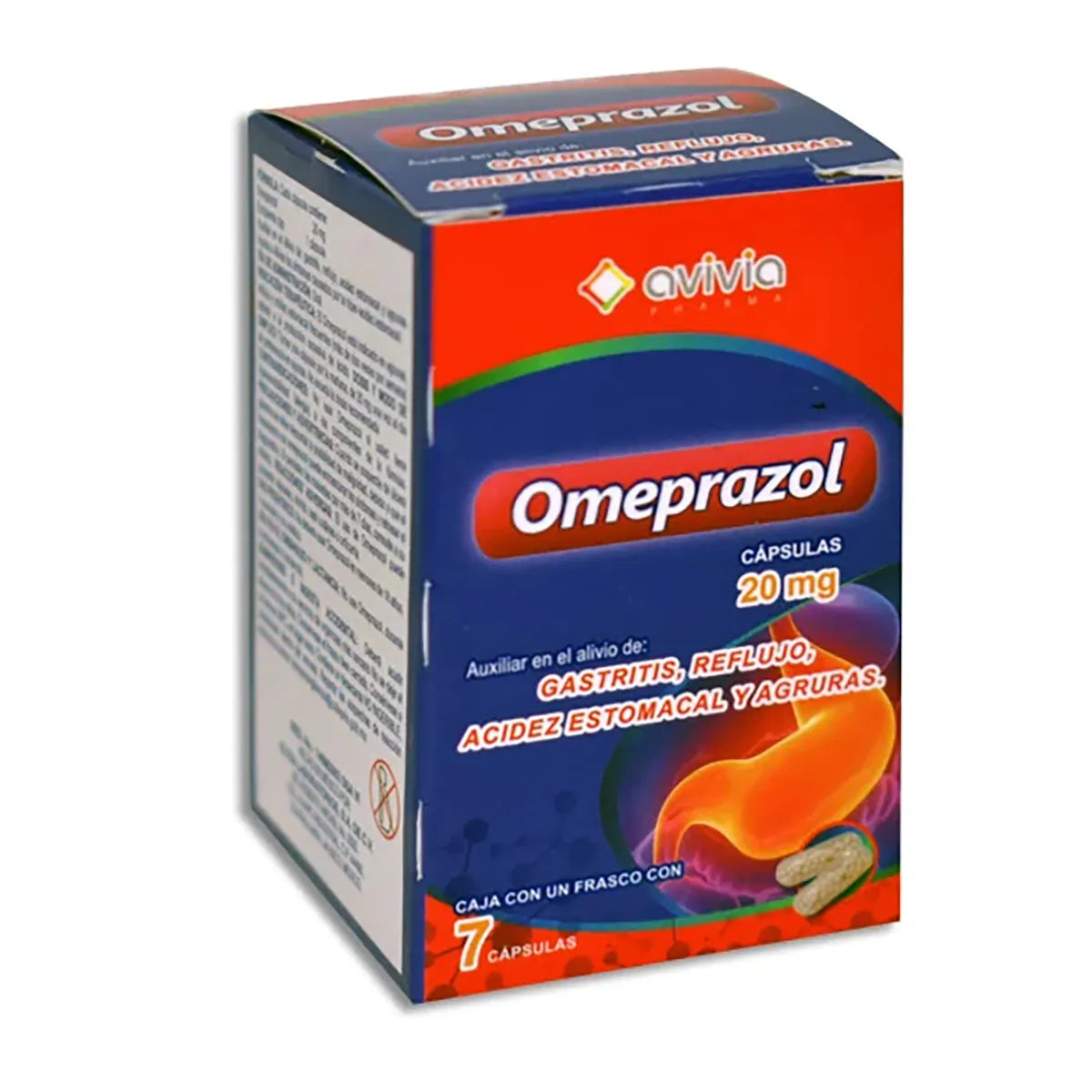 OMEPRAZOL AVIVIA 20MG CAPSULAS C/7 (GI)