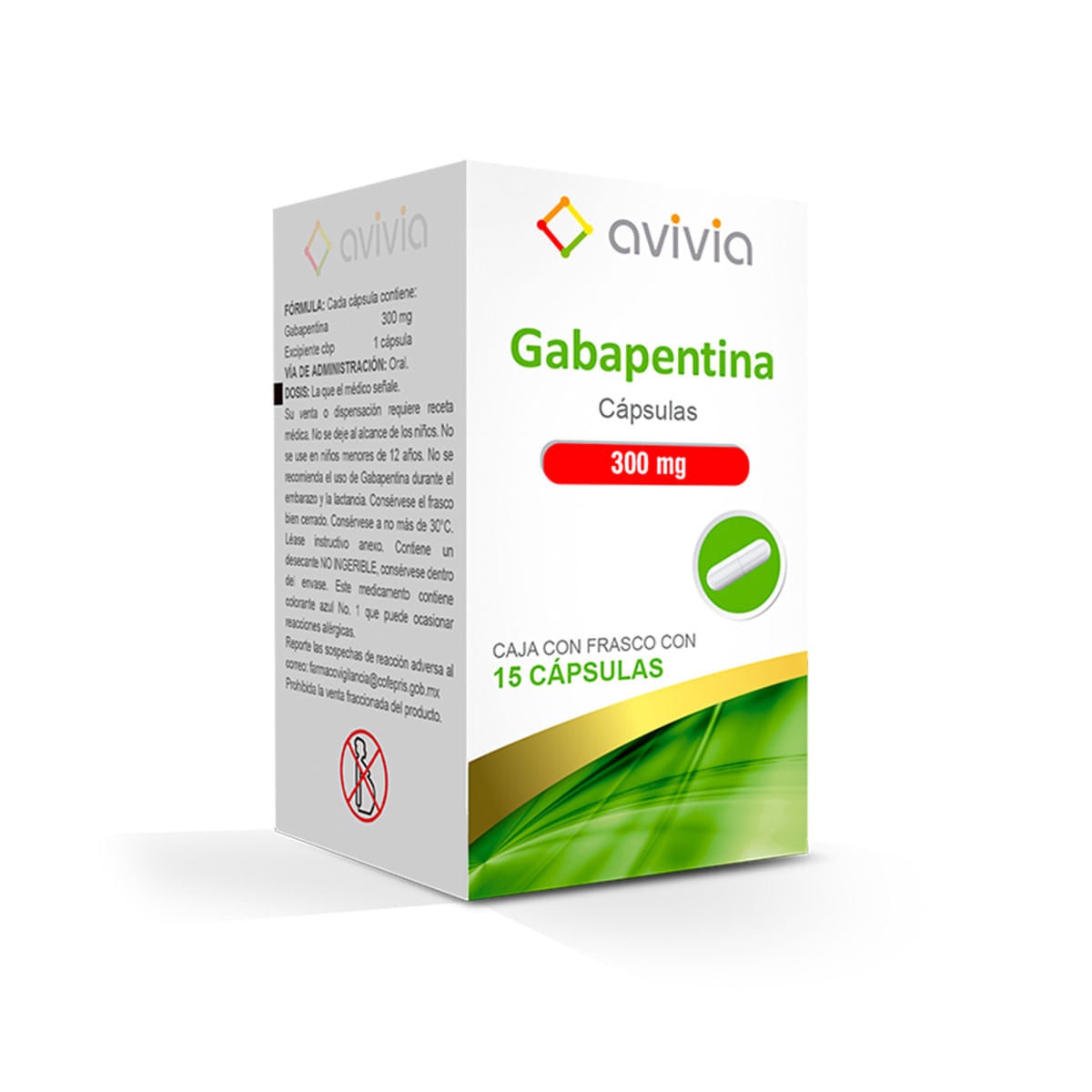 GABAPENTINA AVIVIA 300MG CAPSULAS C/15 (GI)
