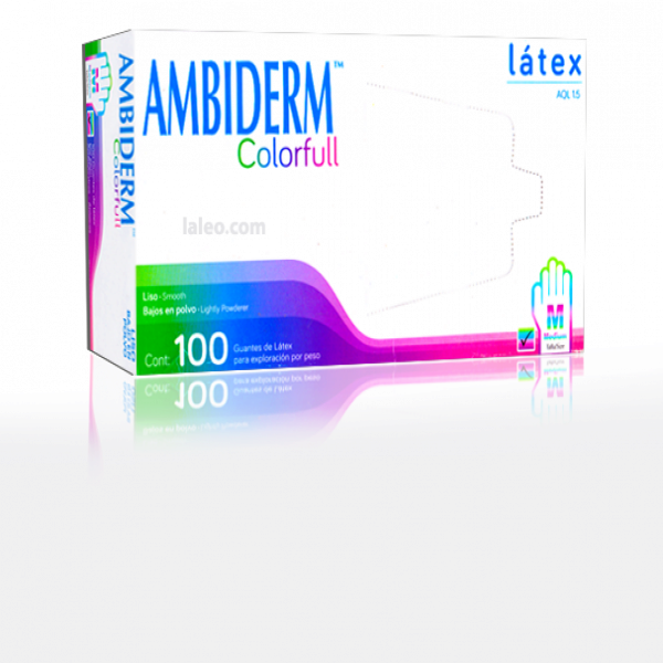 GUANTE AMBIDERM COLORFULL MED C/100