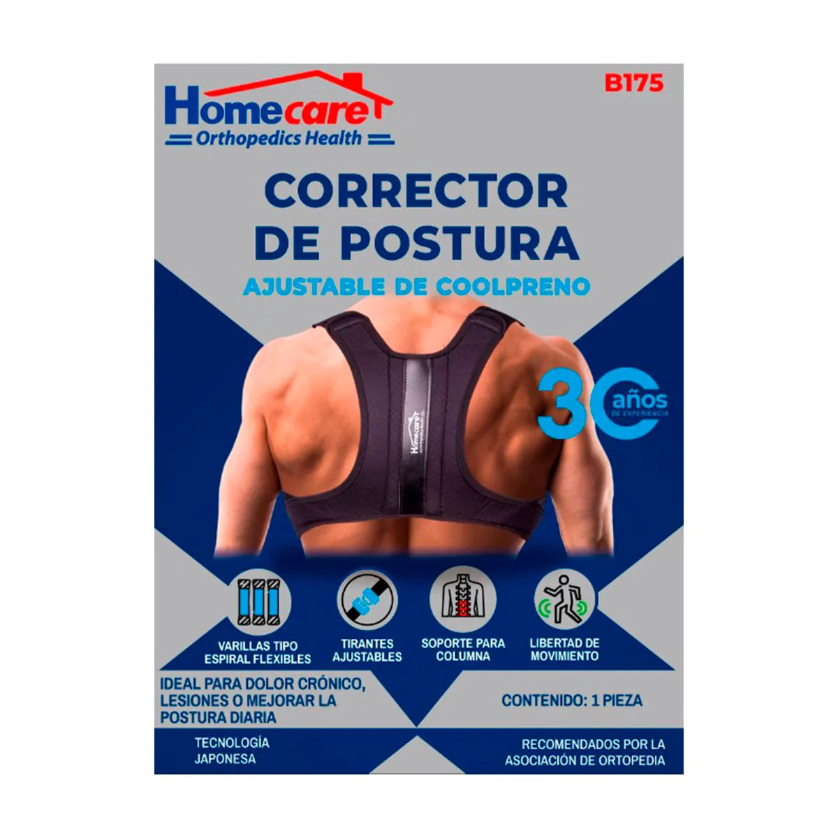 CORRECTOR DE POSTURA AJUS HOME CARE GRANDE C/1 *