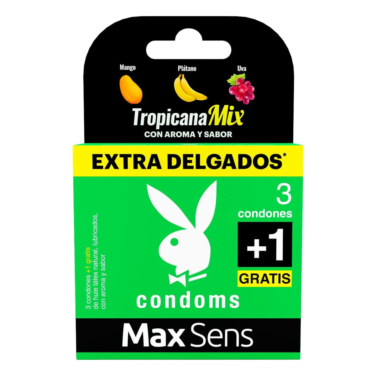PRESERVATIVOS PLAYBOY TROPICANA MIX C/3+1