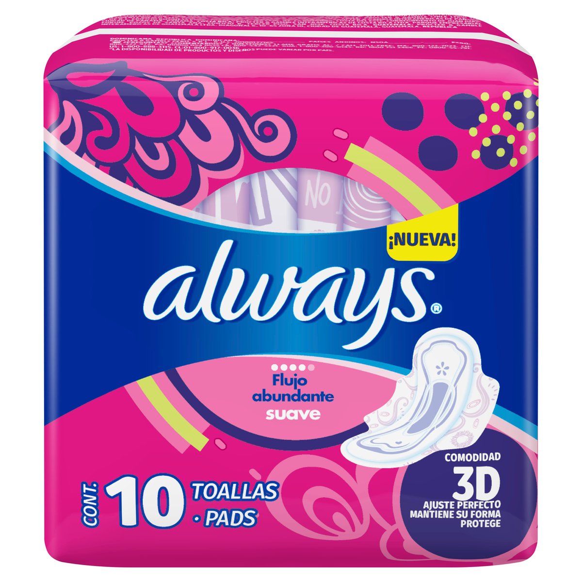 TOALLAS SANITARIAS ALWAYS FLUJO ABUN C/ALAS C/10