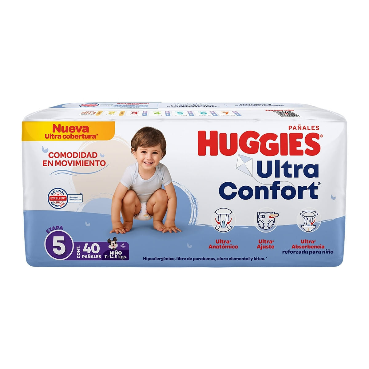 PAÑAL HUGGIES ULTCONF 5 NIÑO C/40