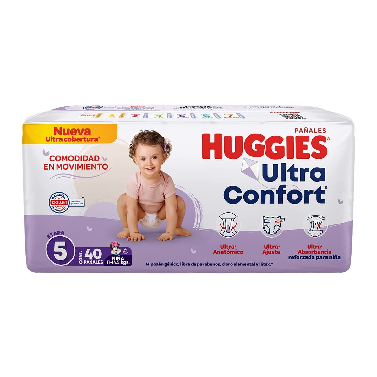 PAÑAL HUGGIES ULTCONF 5 NIÑA C/40