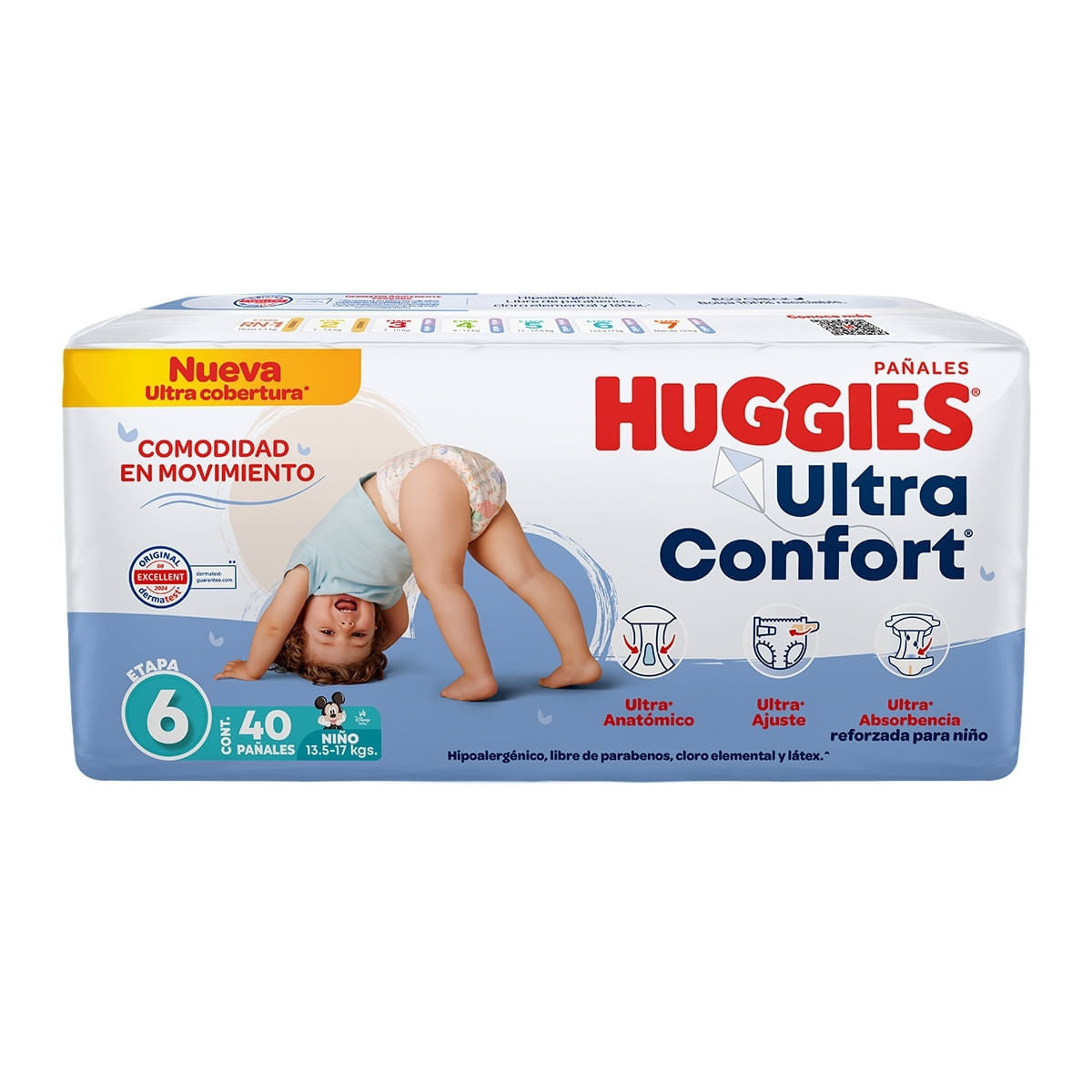 PAÑAL HUGGIES ULTCONF 6 NIÑO C/40
