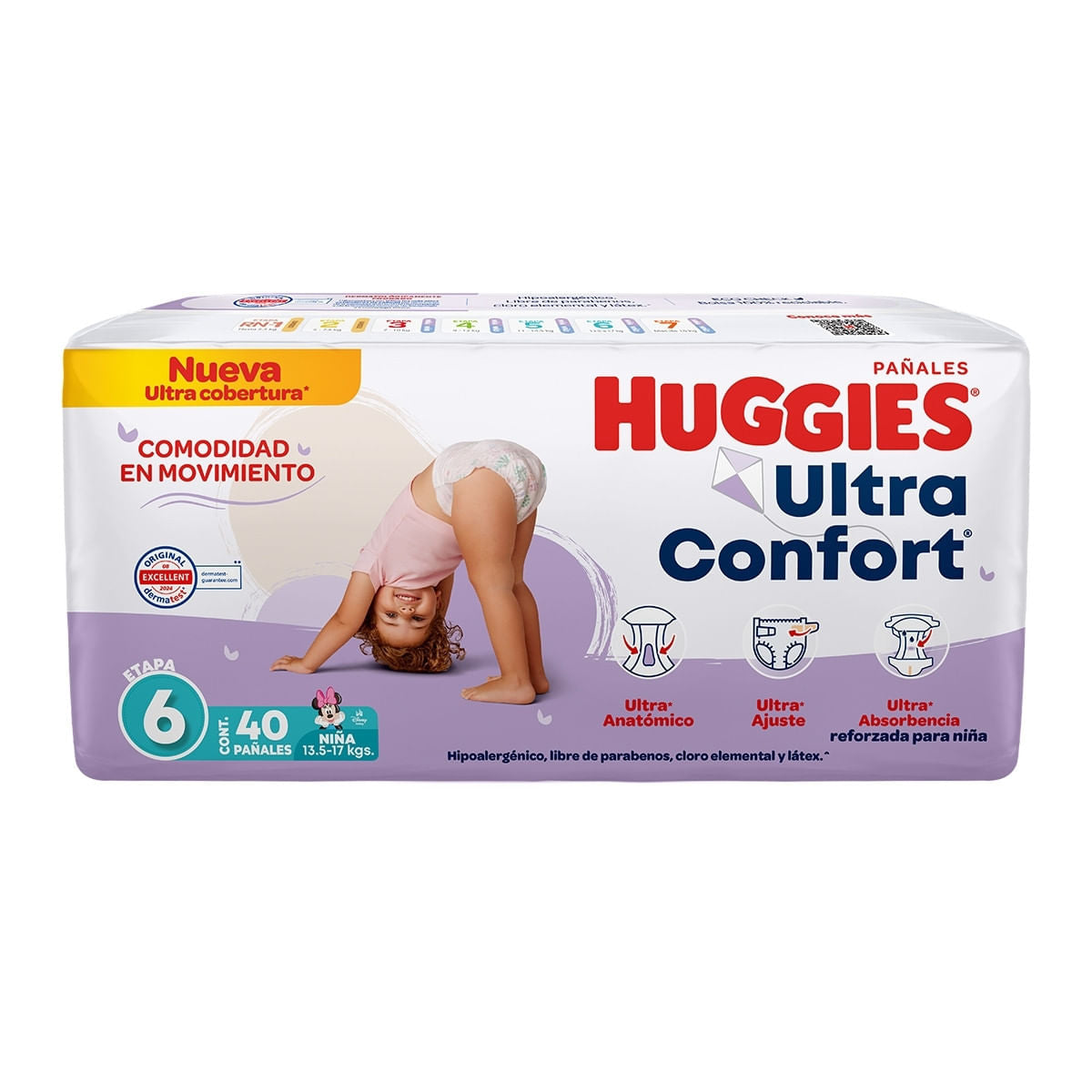 PAÑAL HUGGIES ULTCONF 6 NIÑA C/40