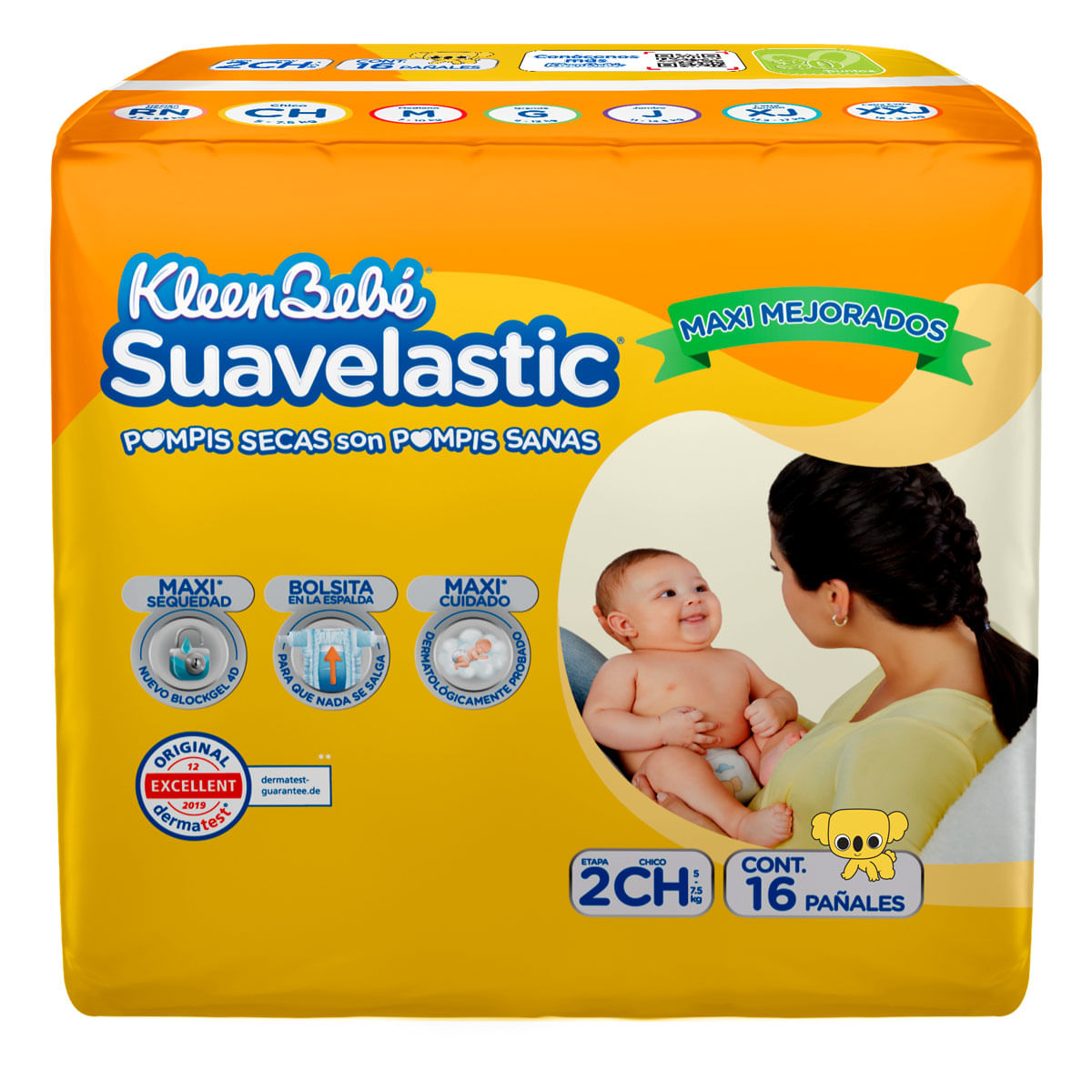 PAÑAL KBB SUAVELASTIC E2 CHICO C/16
