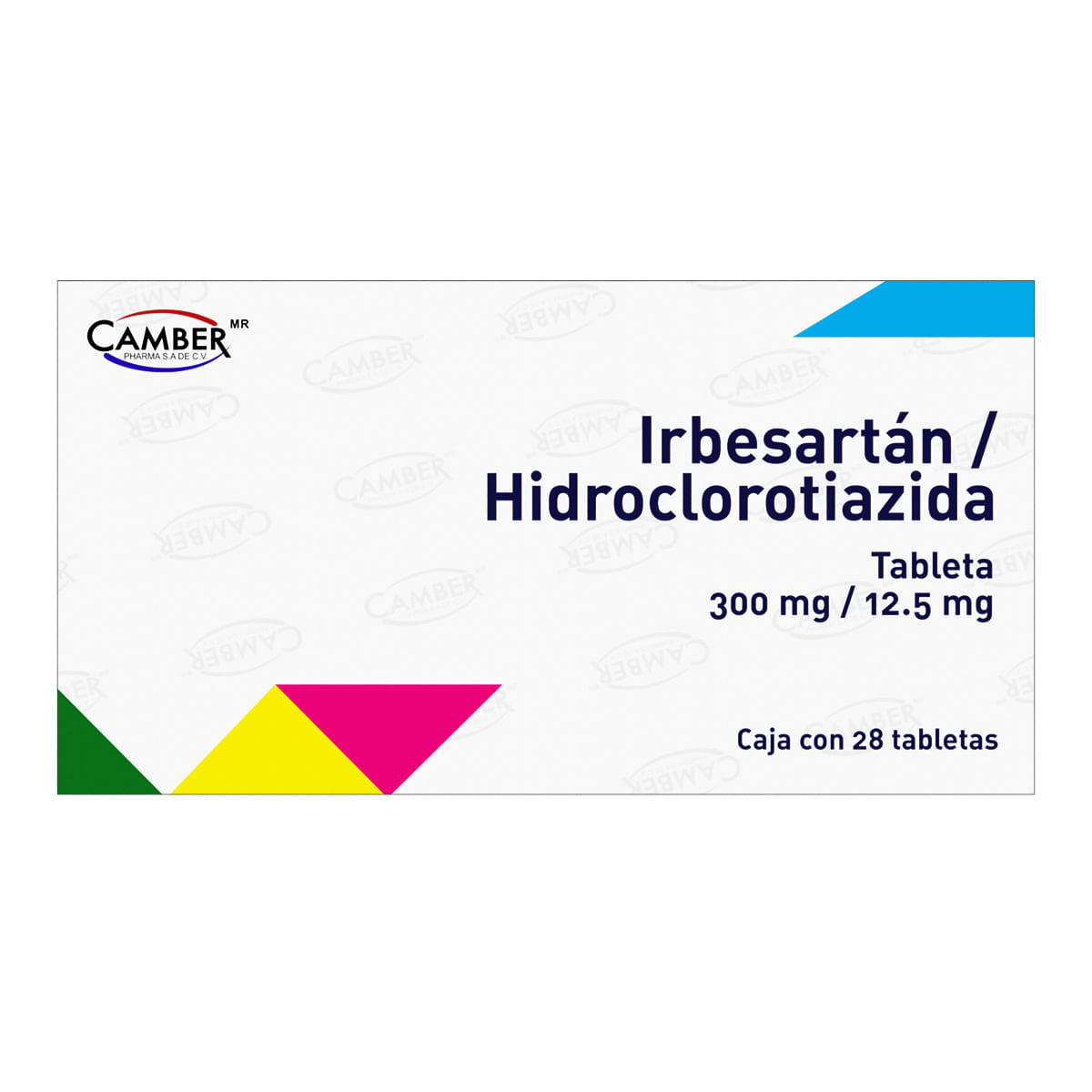 IRBESARTAN/HIDROCLOROTIAZIDA 12.5/300MG CAMBER TABLETAS C/28 (GI)