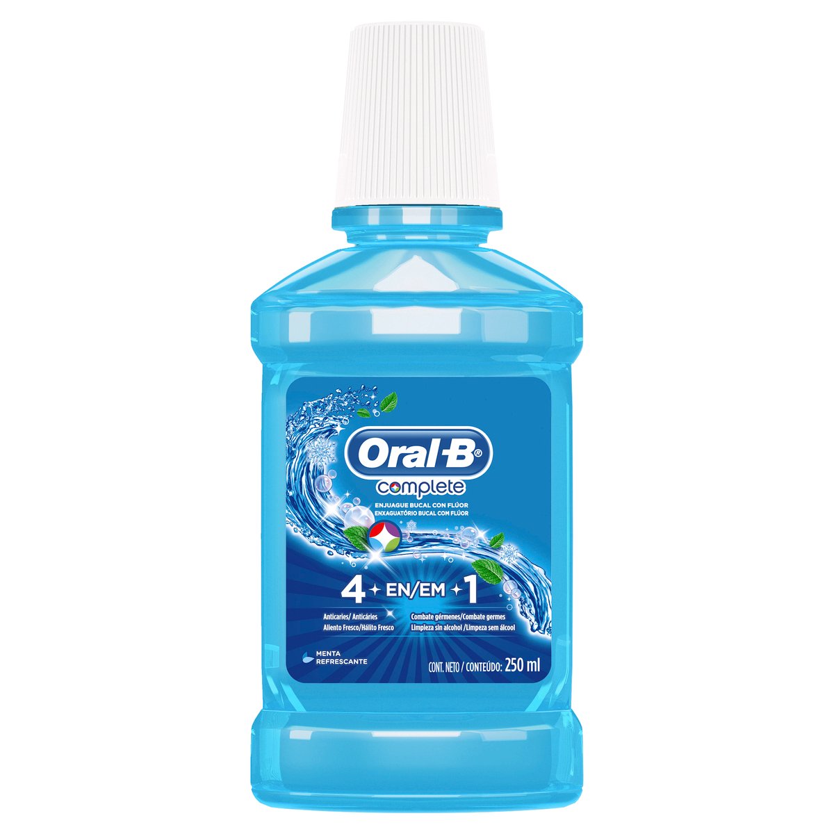 ENJUAGE BUCAL ORAL-B COMPLETE 4EN1 MENTA 250ML